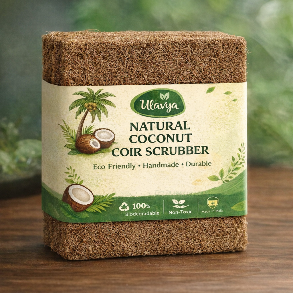 Coconut Coir Scrubber Pads (Pack of 5) | Natural Eco-Friendly Dish Cleaning Pads