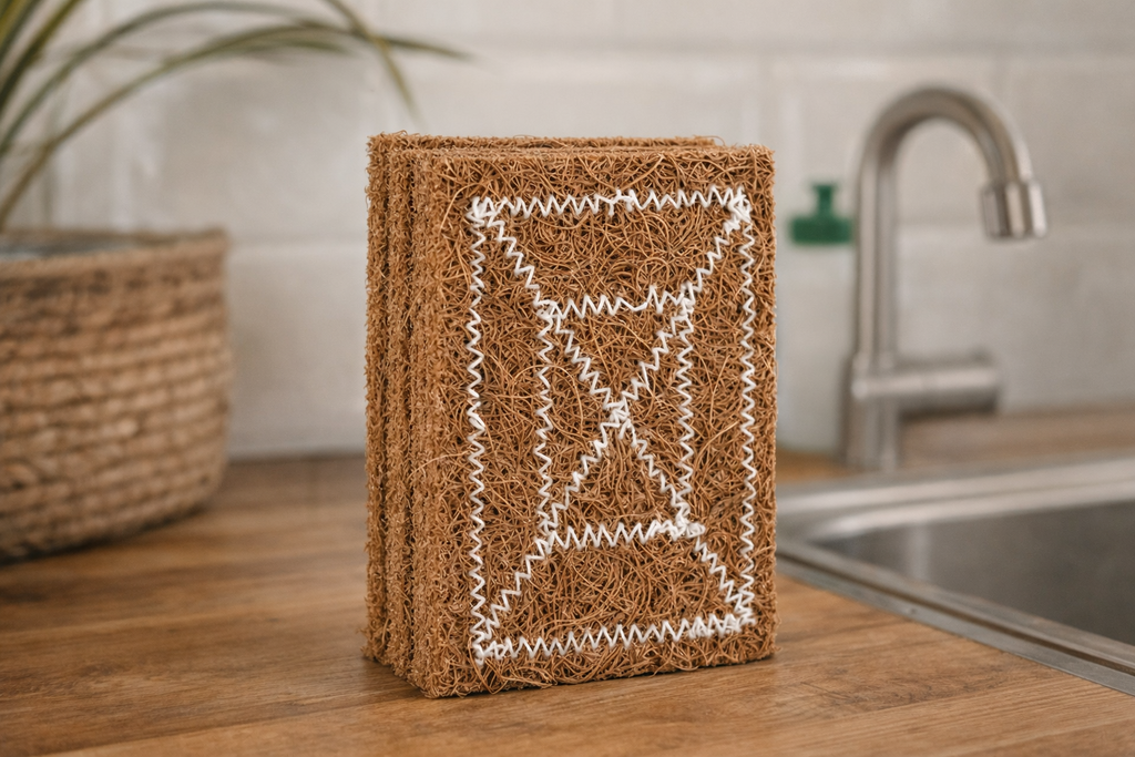 Coconut Coir Scrubber Pads (Pack of 5) | Natural Eco-Friendly Dish Cleaning Pads