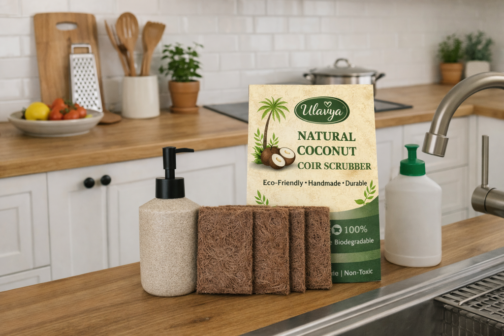 Coconut Coir Scrubber Pads (Pack of 5) | Natural Eco-Friendly Dish Cleaning Pads