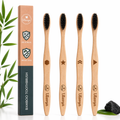 Bamboo Toothbrush Pack of 4 – Soft Charcoal Bristles
